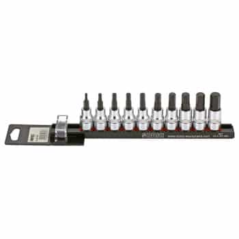 Bitdopset 3/8 ", hexagonal 10-pcs on rail