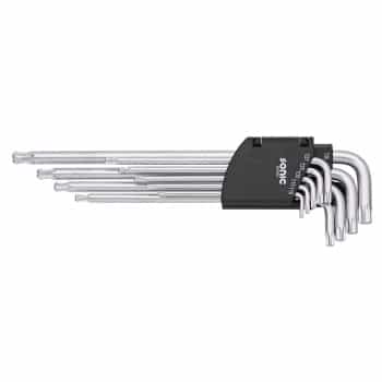 L-key set TX, extra long with ball head 9 pcs.