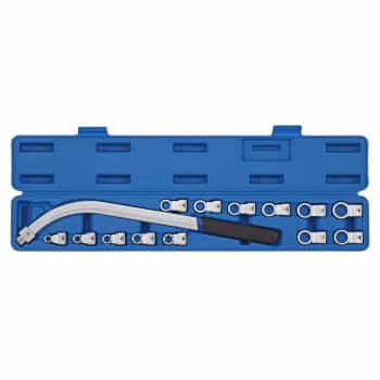 Tensioner spanner set bent. 12-19mm, E10-E18, 15-pcs.