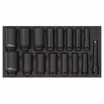 Sonic Power socket set 1/2", SFS 1/3 Long 16-piece