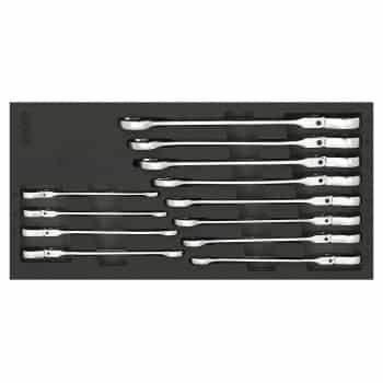 Sonic Ratchet combination wrench set Flexible 12-sided 12-piece