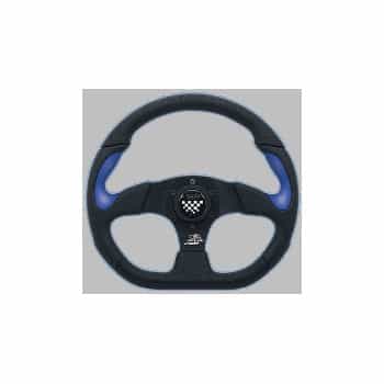 Simoni Racing Sports handlebar X2 Poly / Pelle 'Formula' 330mm - Black / Blue