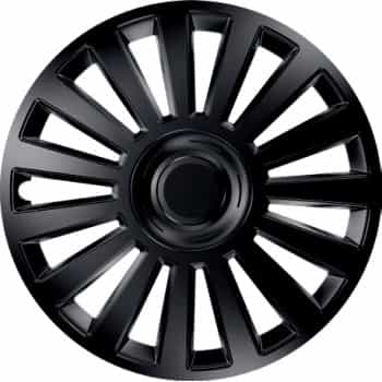 4-Piece Hubcaps Luxury Black 15 Inch
