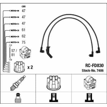 Ignition Cable Kit 7406 NGK