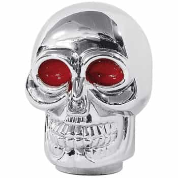 Simoni Racing Gear Shift Knob Skull - Chrome + Red Eyes