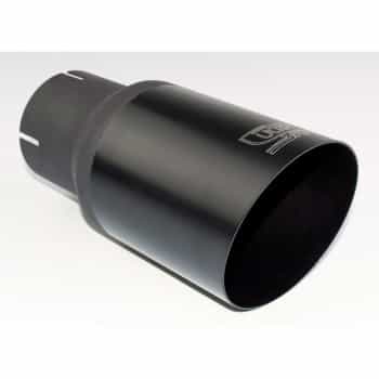 Ulter Sport Exhaust Tip - Round 90mm Angled - Length 180mm - Assembly ->55mm - Black Stainless Steel