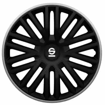 4-piece Sparco Hubcaps Bergamo 15-inch black / gray