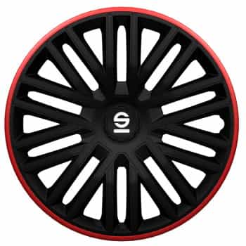 4-piece Sparco Hubcaps Bergamo 15-inch black / red