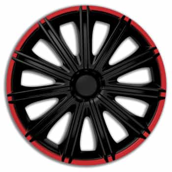 4-Piece Hubcaps Nero R 14-inch black / red