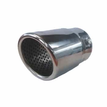 Simoni Racing Exhaust Tip Round/Slanted Stainless Steel - Diameter 76mm - Length 128mm - Mounting 68mm