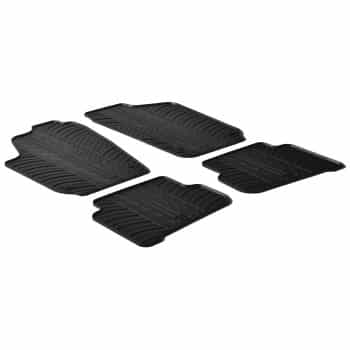 Rubber mats suitable for Volkswagen Polo 6R 2009- (4-piece + mounting clips)