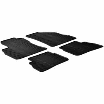Rubber mats suitable for Fiat Doblo 5 doors 2010- (T-Design 4-piece + mounting clips)