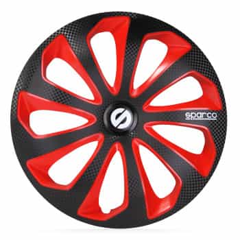 4-piece Sparco Hubcaps Sicilia 15-inch black / red / carbon