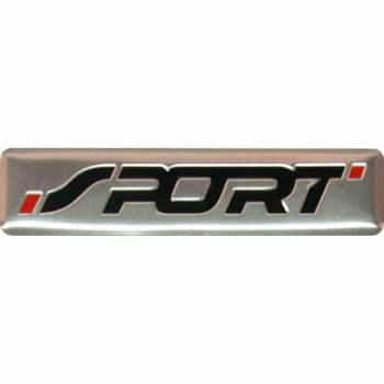 Aluminum Emblem/Logo - SPORT - Black & Red - 7x1,7cm
