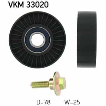 Deflection/Guide Pulley, V-ribbed belt VKM 33020 SKF