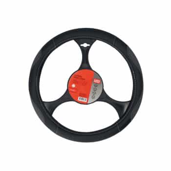 Carpoint Steering wheel cover PU Leather black/grey 37-39cm