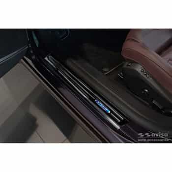Black stainless steel door sills suitable for Peugeot 508 II Sedan 2019- 'Hybrid' - 4-piece