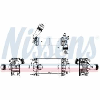Intercooler, charge air cooler 961602 Nissens