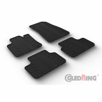 Rubber mats suitable for Volvo C40 Recharge 2021- (T-Design 4-piece + mounting clips)