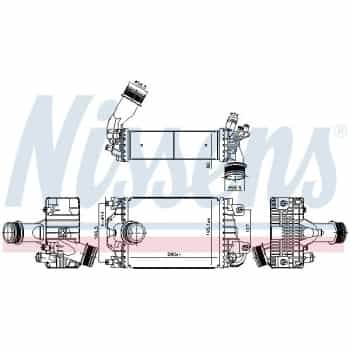 Intercooler, charge air cooler 961598 Nissens