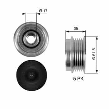 Alternator Freewheel Clutch DriveAlign® OAP7033 Gates