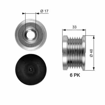 Alternator Freewheel Clutch DriveAlign® OAP7054 Gates