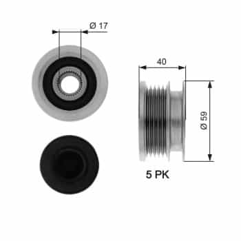 Alternator Freewheel Clutch DriveAlign® OAP7074 Gates