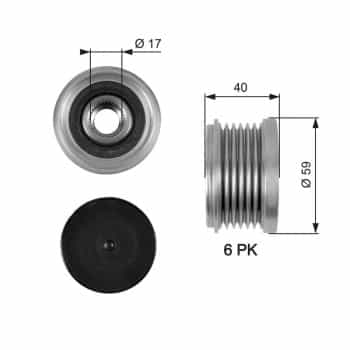 Alternator Freewheel Clutch DriveAlign® OAP7097 Gates