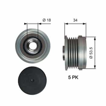 Alternator Freewheel Clutch DriveAlign® OAP7202 Gates