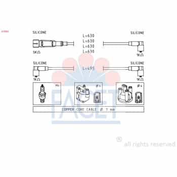 Ignition Cable Kit Made in Italy - OE Equivalent 4.9364 Facet