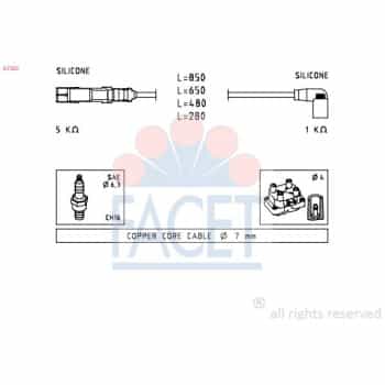 Ignition Cable Kit Made in Italy - OE Equivalent 4.7223 Facet