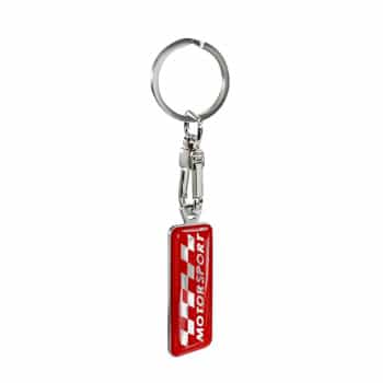 Stainless steel key ring - 'Motorsport' Red