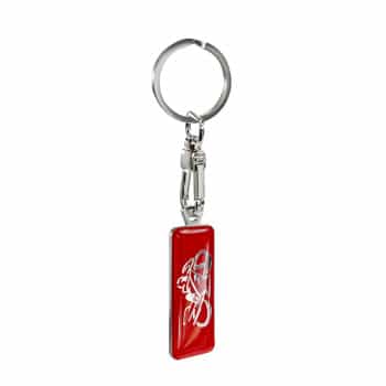 Stainless steel keychain - 'Moto' Red