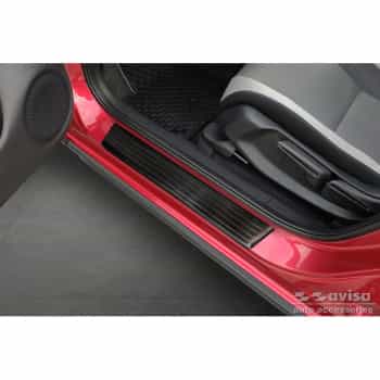 Black stainless steel Door sills suitable for Honda Jazz Crosstar 2020- 'Lines' - 4-piece
