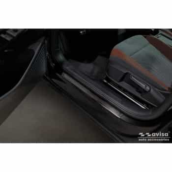 Black stainless steel door sills suitable for Volkswagen ID.4 2020 - 'Lines' - 4-piece