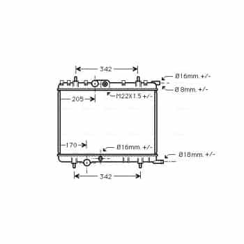 Radiator, engine cooling PE2300 Ava Quality Cooling