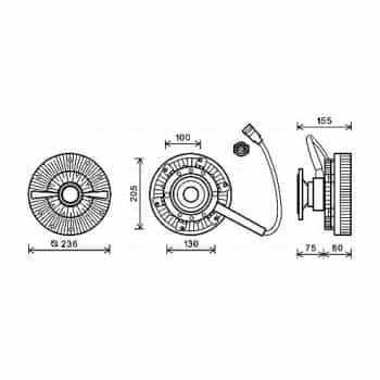 Clutch, radiator fan