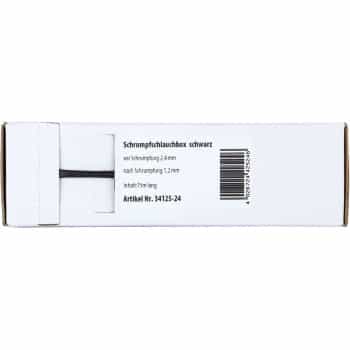 Heat Shrink Tubing Black Ø 2.4 mm Ø 1.2 mm Length 15 meters