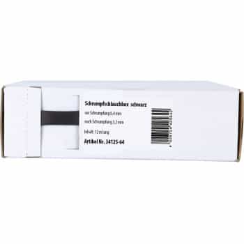 Heat Shrink Tubing Black Ø 6.4 mm Ø 3.2 mm Length 12 meters