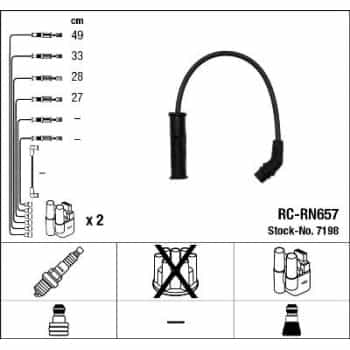 Spark plug cable set 7198 NGK