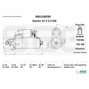 Starter Mercedes 2.2 kw
