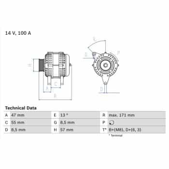 Alternator 0.986.040.370 Bosch