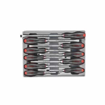 Screwdriver set with impact head Plat & Pozidriv 10 pieces