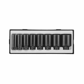 1/2" Impact socket set long 12-sided, 8 pieces