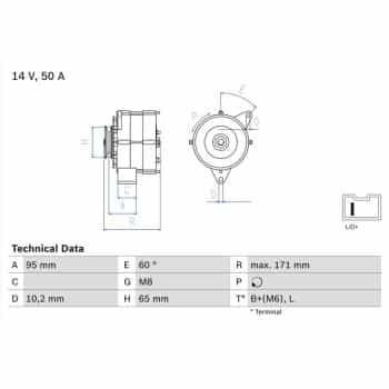 Alternator 0 986 034 830 Bosch