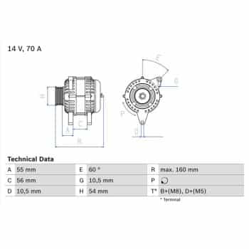 Alternator 0 986 041 240 Bosch