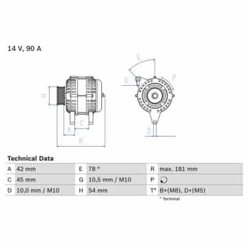 Alternator 0 986 042 091 Bosch
