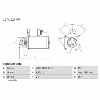 Starter 0 986 016 950 Bosch