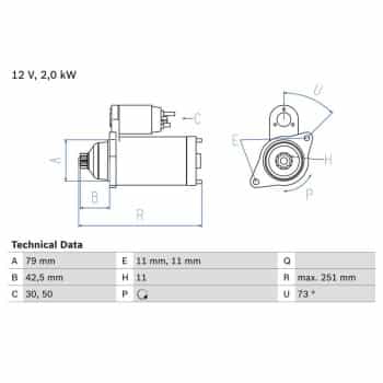 Starter 0 986 025 350 Bosch