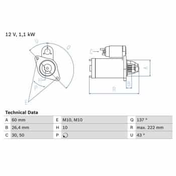 Starter 0 986 021 800 Bosch